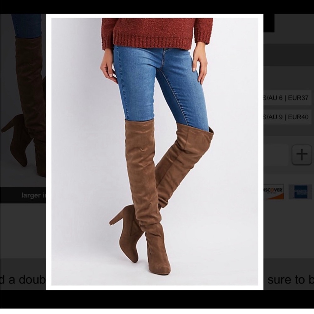 Over the Knee Amaya Tan Boots (NWOT) - Picture 2 of 16